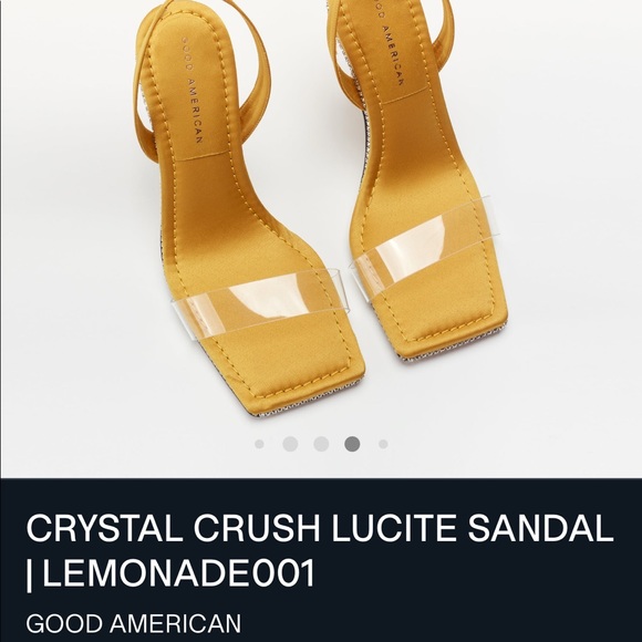 GOOD AMERICAN Crystal crush lucite sandal in ๐ lemonade ๐ - Picture 7 of 7